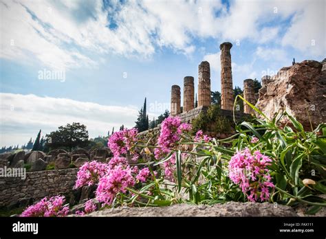 Temple of Apollo; Delphi, Greece Stock Photo - Alamy