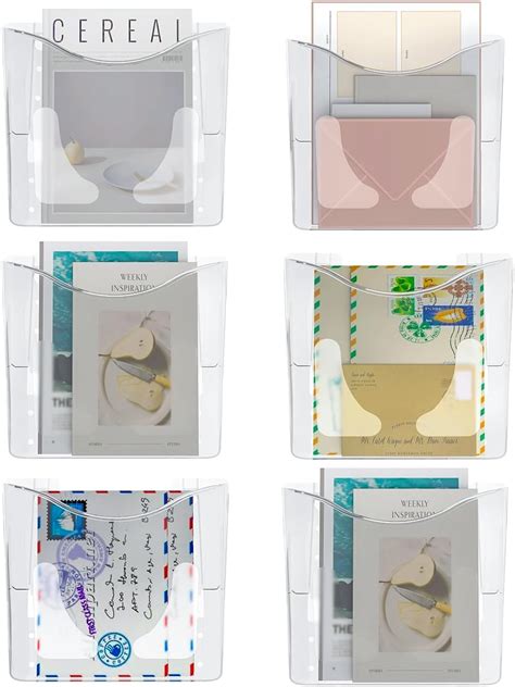 Pag Pockets Wall File Holder Clear Acrylic Hanging File Organizer For