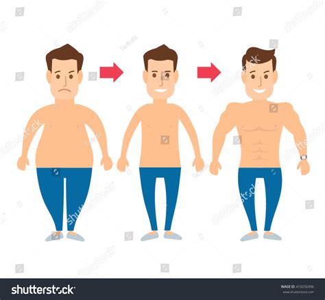 Man Body Transformation Fat Muscle Man Stock Vector (Royalty Free) 410256496 | Shutterstock