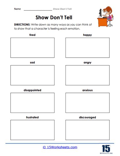 Show Don't Tell Worksheets - 15 Worksheets.com