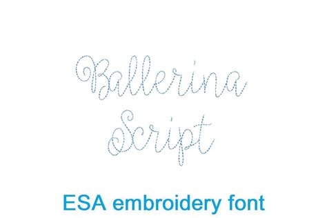 Ballerina Script Bean Stitch Esa Embroidery Font Etsy