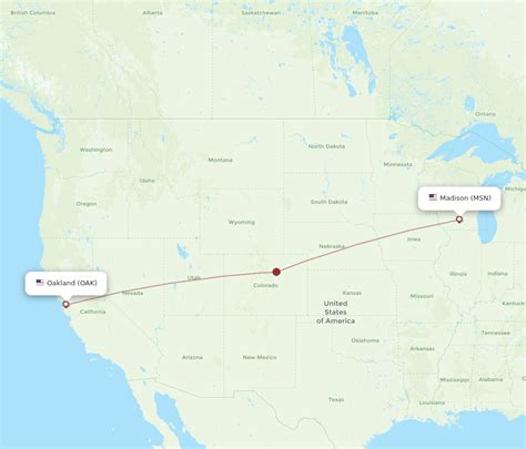 All Flight Routes From Madison To Oakland Msn To Oak Flight Routes