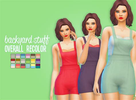 My Sims 4 Blog Backyard Stuff Overalls And Hair Recolors By CrazyCupcakefr