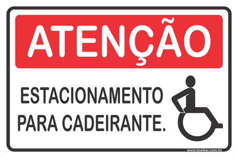 Loja Towbar Placa Atenção Estacionamento Para Deficientes