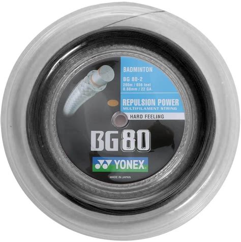 Yonex Bg80 200m Badminton String Reel Black