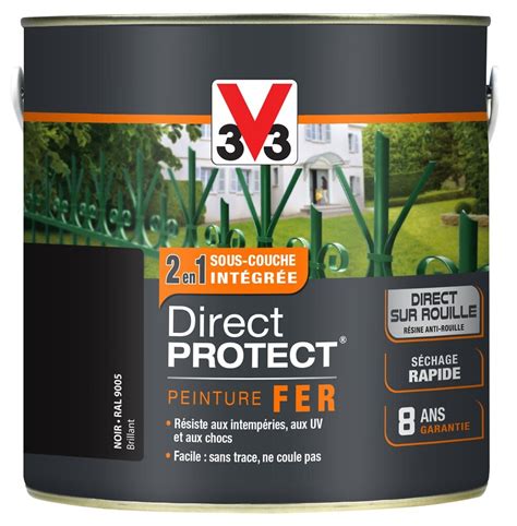 Peinture Fer Direct Protect Brillant Noir Pot 2l Bricomarché