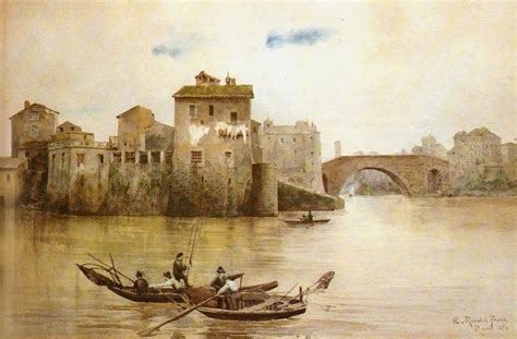 Ettore Roesler Franz Roma 1845 1907 Roma Isola Tiberina 1878