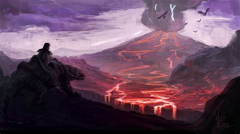 Fiery Volcano Environment Concept Art Gallery - Foster Dereter