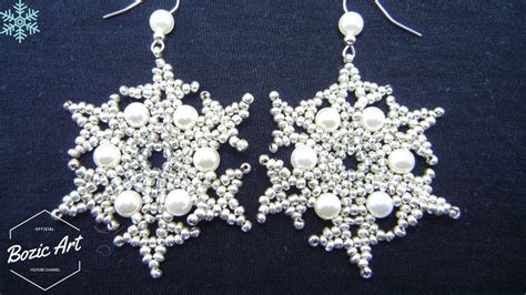 How To Make Snowflake Earrings Seed Bead Tutorial Beading Tutorials