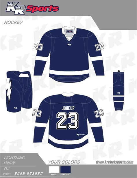 Lightning Style Home Hockey Jersey Krebel Sports