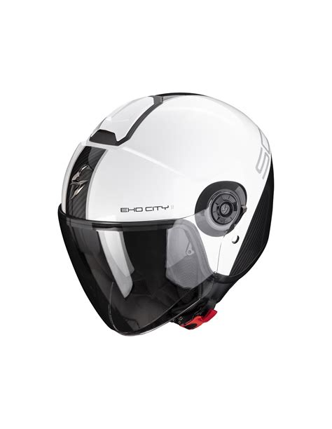 Casco Jet Scorpion Exo City Ii Carbo Blanco Negro