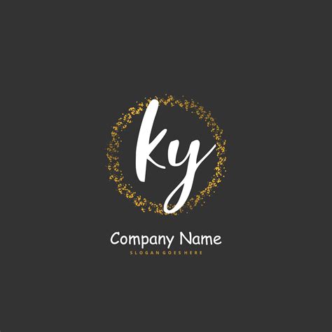 Ky Initial Handwriting And Signature Logo Design With Circle Beautiful