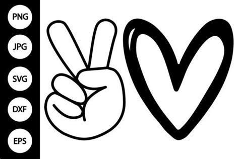 Peace And Love Svg Graphic By Mydigitalart13 · Creative Fabrica