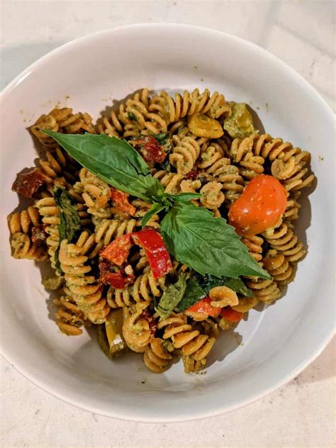 Pesto Pasta With Cherry Peppers And Sun Dried Tomatoes Sauté Queen