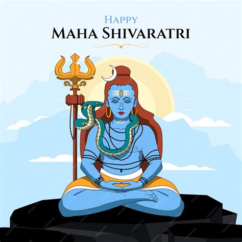 Illustrazione Di Maha Shivaratri Felice Disegnata A Mano Vettore Gratis