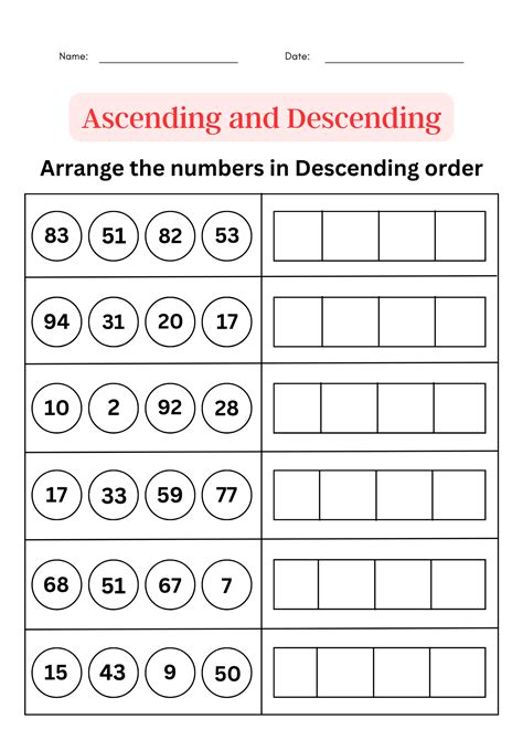 Ascending and descending order worksheet 1 to 100 - Ordering numbers math book | Made By Teachers