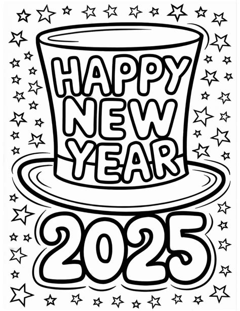 Happy New Year Coloring Pages Coloring Nation