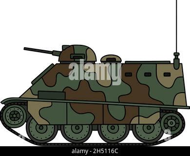 Cartoon Tanque Militar Y Soldado Camuflado Ilustraci N Vectorial Imagen