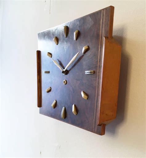 Art Deco Wooden Wall Clock At 1stdibs Art Deco Wall Clock Vintage
