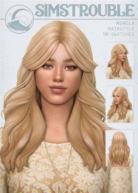 Mirela By Simstrouble Sims Sims Hair Sims 4