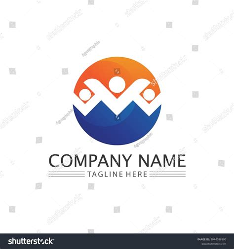 Human People Logo Design Community Care Stock Vector Royalty Free