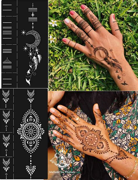 Buy Tattoo Templates Henna Tattoo Stencils Sheet Hand Temporary