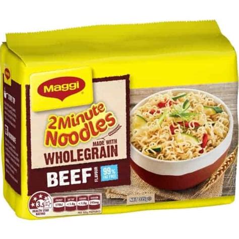 Buy Bulk Maggi 2 Minute Instant Wholegrain Beef Noodles 5 Pack 499