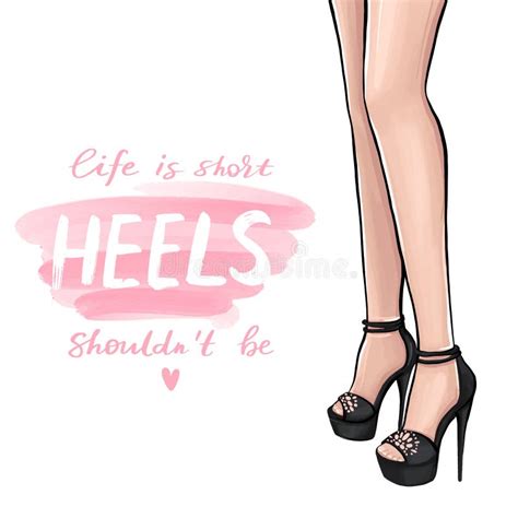 Vector Girl In High Heels Fashion Illustration Female Legs In Shoes