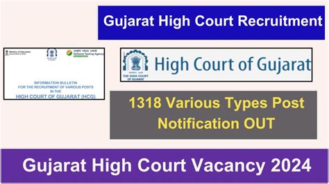 Gujarat High Court Recruitment 2024 Apply 1318 Various Post