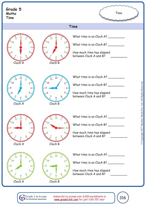 Grade 5 Math Work Sheet