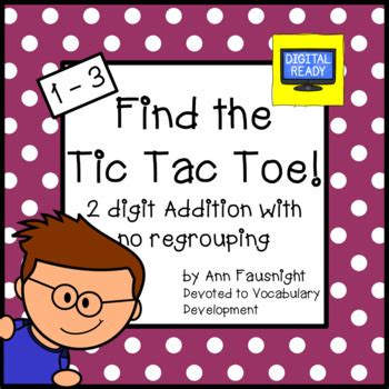 Digit Addition No Regrouping Tic Tac Toe By Ann Fausnight Tpt