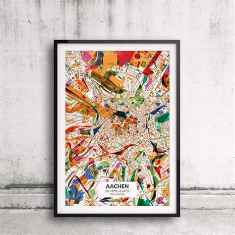 A Framed Poster With The Word Acne Written In White And Colorful Paint