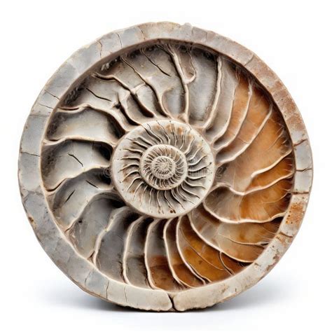 Fossilized Ammonite Shell Embedded In Limestone Valuable For Ol Stock