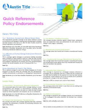 Fillable Online Policy Endorsements Fax Email Print PdfFiller