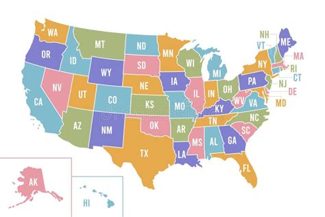 Abbreviated Us Map