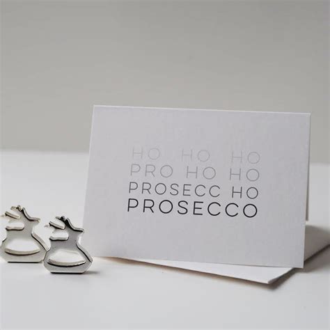 Prosecco Christmas Card Christmas Card Prosecco Card Ho Ho Ho