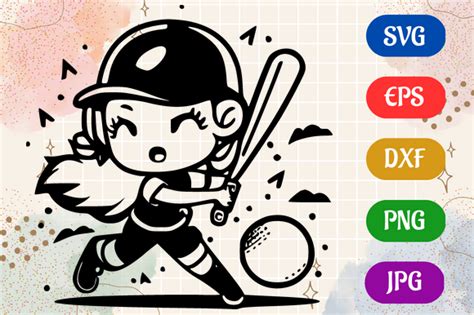 Softball Silhouette Vector Svg Eps Dxf Graphic By Creative Oasis