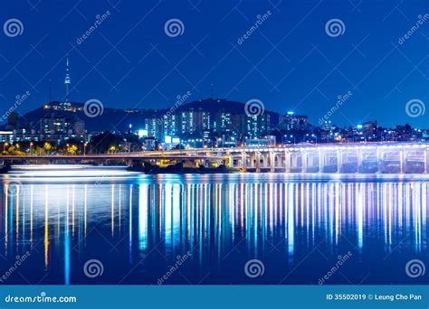 Seoul city night stock image. Image of scenery, cityscape - 35502019