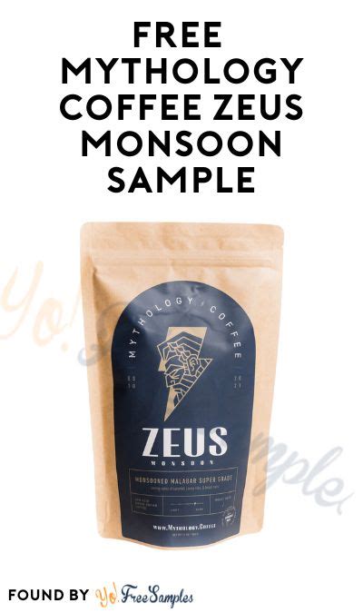 A Bag Of Coffee With The Text Free Mythology Coffee Zeus Sample On Top