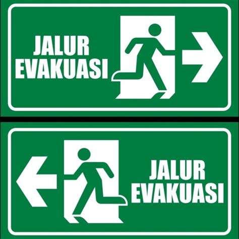 Jual Akrilik Jalur Evakuasi Panah Sign Rambu Pintu Darurat Arah