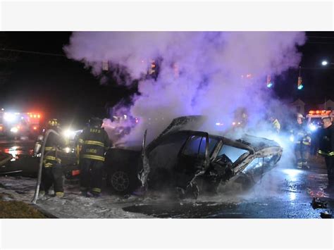 Driver Dies Man Seriously Injured In Fiery Crash Police Shirley Ny