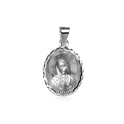 Silver Virgin Mary Necklace 925 Sterling Silver Baptism T Religious Jewelry Lady Of Guadalupe