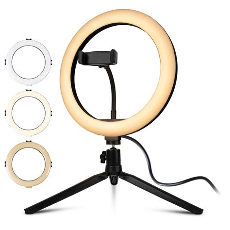 Iluminador Ring Light Polegadas Leds L Mens Ajuste De