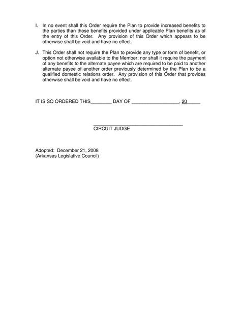 Arkansas Model Qualified Domestic Relations Order Fill Out Sign