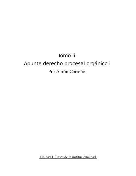 Tomo Ii Apunte De Derecho Procesal I Tomo Ii Apunte Derecho