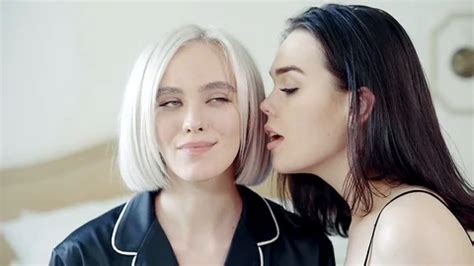 Sensual Brunette Woman Is Kissing Her Bl Stock Video Pond