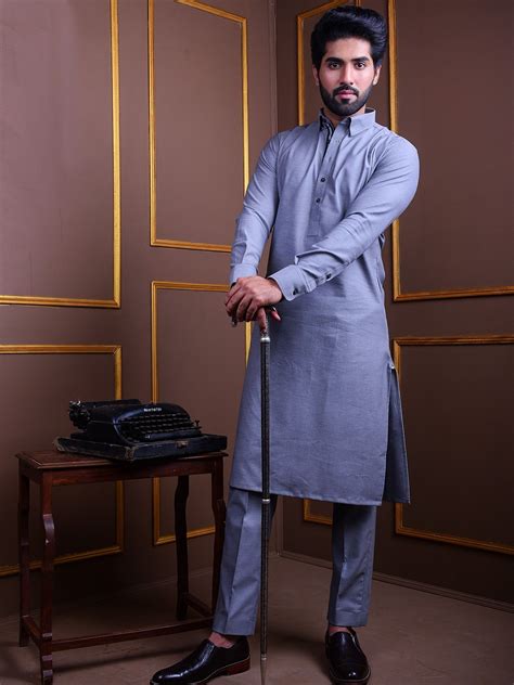 Premium Kurta Pajama In Grey The Cress