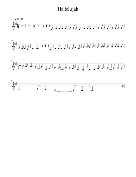 Hallelujah Sheet Music For Violin Solo