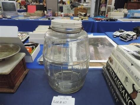 Vintage Barrel Shaped Glass 2 Gallon Pickle Jar Live And Online