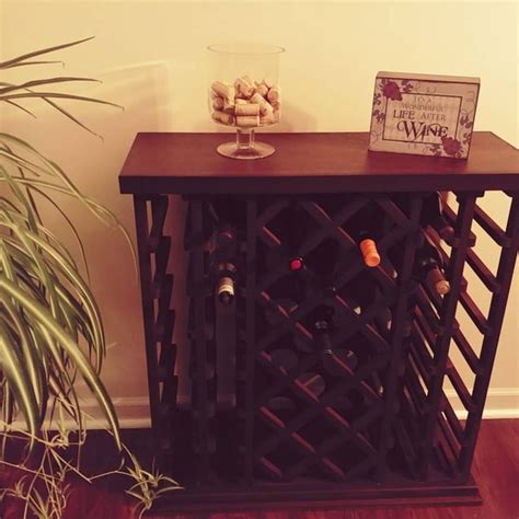 14 Bottle Lattice Style Wine Rack Whitewash Etsy